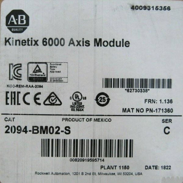 NEW ALLEN BRADLEY 2094-BM02-S KINETIX 6000 AXIS MODULE SER.C 2094BM02S - Image 6