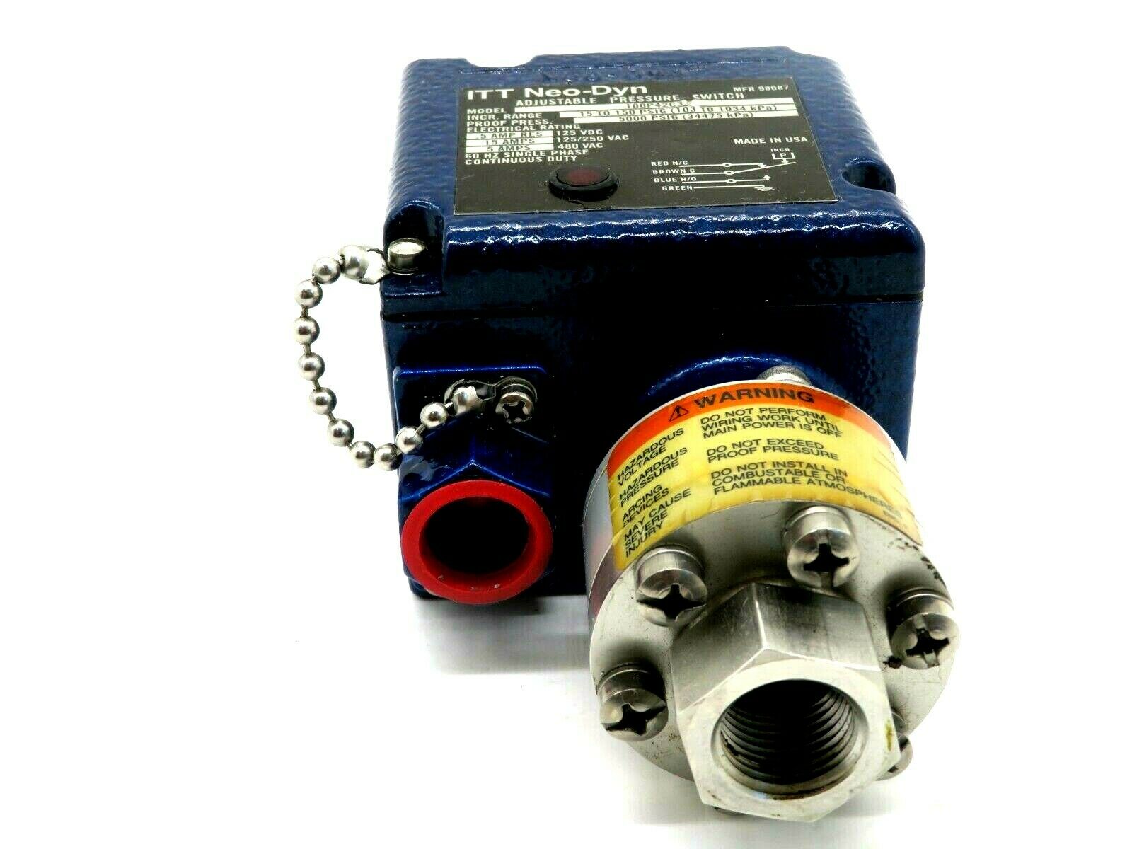 NEW ITT NEO-DYN 100P42C3 ADJUSTABLE PRESSURE SWITCH - Image 4