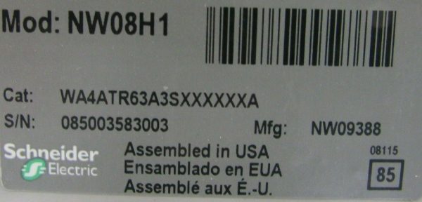 NEW SQUARE D NW 08 H1 MASTERPACT BREAKER 800A WA4ATR63A3SXXXXXXA NW08H1 - Image 6