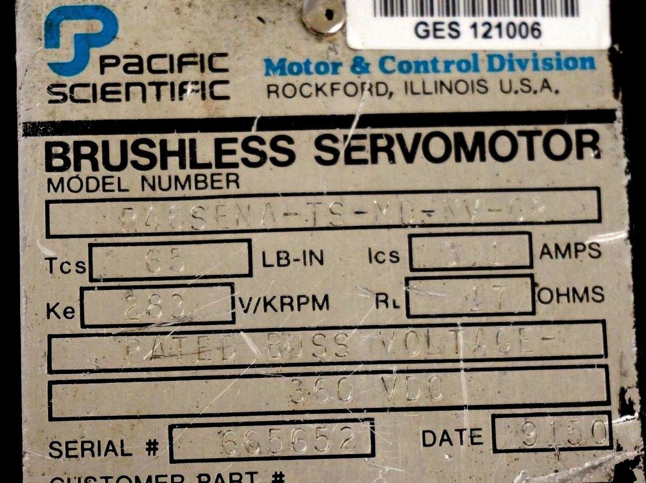 PACIFIC SCIENTIFIC R46SENA-TS-MD-NV-02 SERVO MOTOR R46SENATSMDNV02 - Image 4