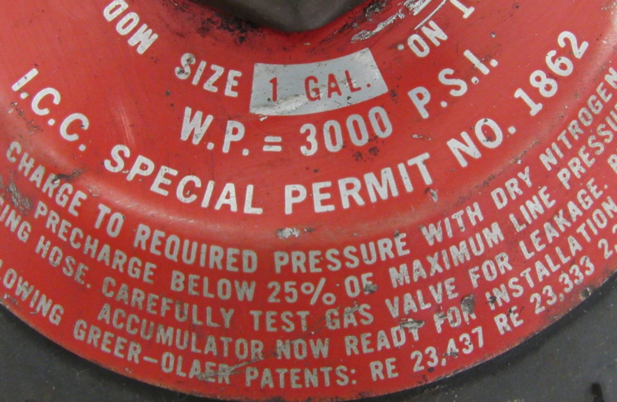 REFURBISHED GREER 30A-1 BLADDER ACCUMULATOR 1 GAL. 30A1 - Image 5