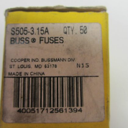 50 NEW  COOPER BUSSMANN S505-3.15A FUSES S505315A