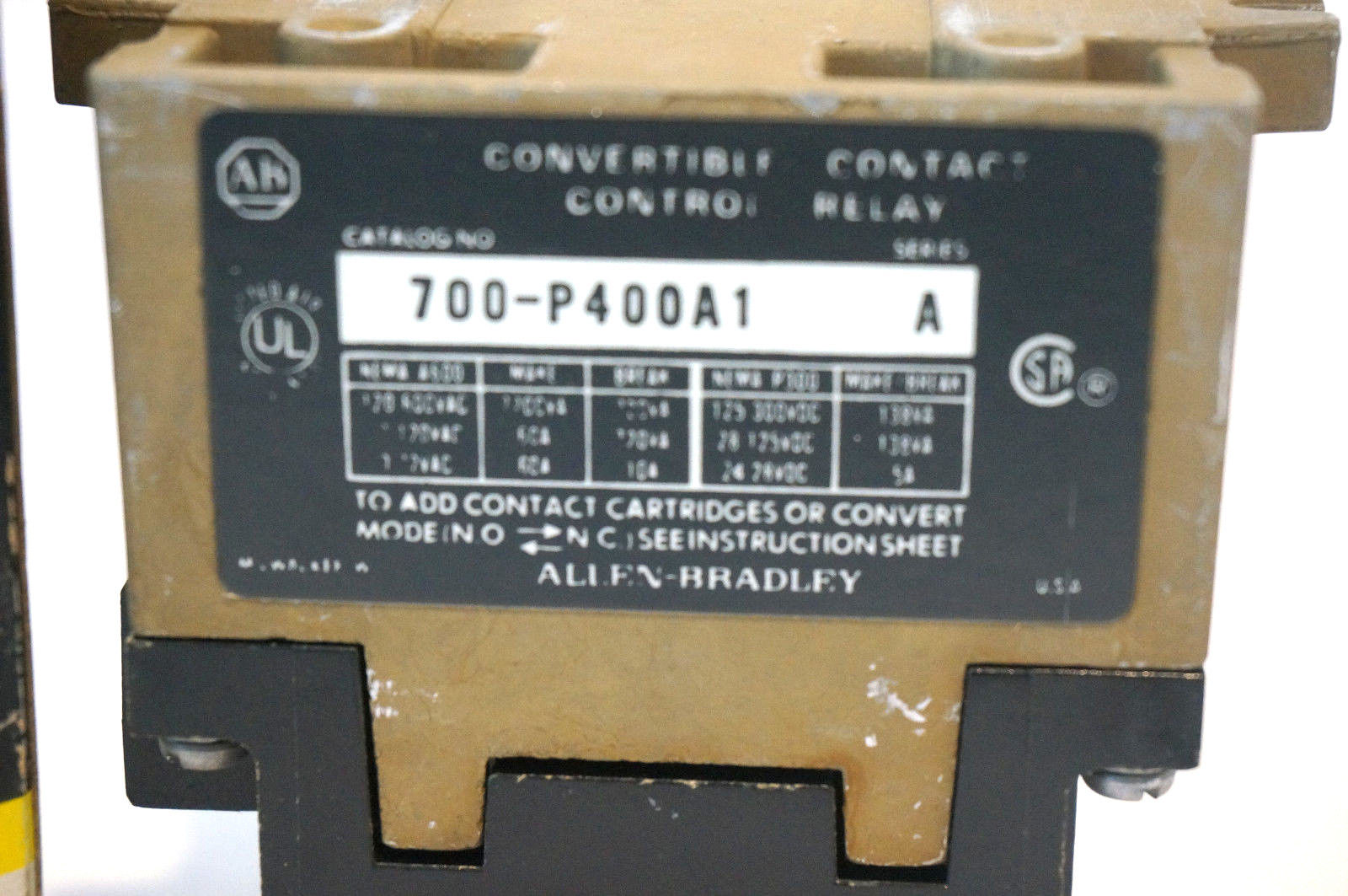 ALLEN BRADLEY 700-P400A1 AC RELAY SER.A 700P400A1 - Image 3