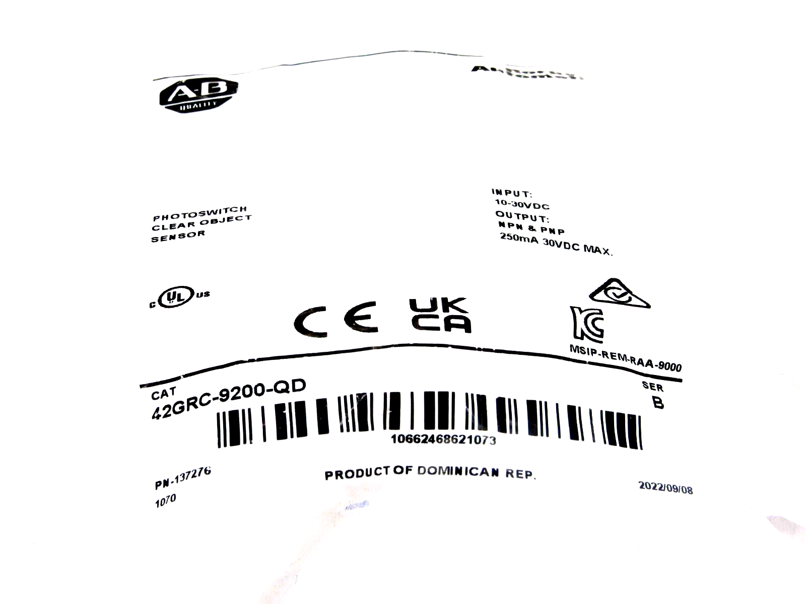 NEW ALLEN BRADLEY 42GRC-9200-QD PHOTO SWITCH SERIES B 42GRC9200QD - Image 3