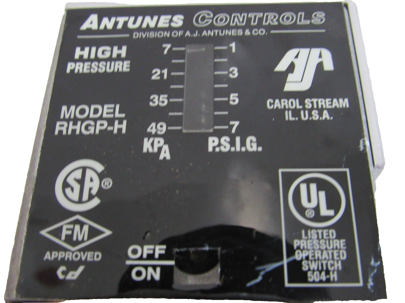 NEW ANTUNES CONTROLS RHGP-H PRESSURE SWITCH RHGPH - Image 3