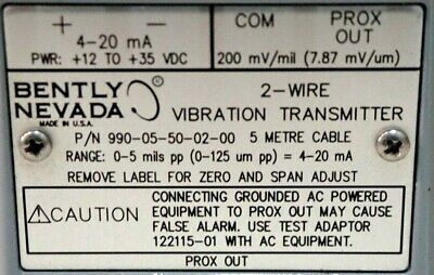 NEW BENTLY NEVADA 990-05-50-02-00 VIBRATION TRANSMITTER 99005500200 - Image 3