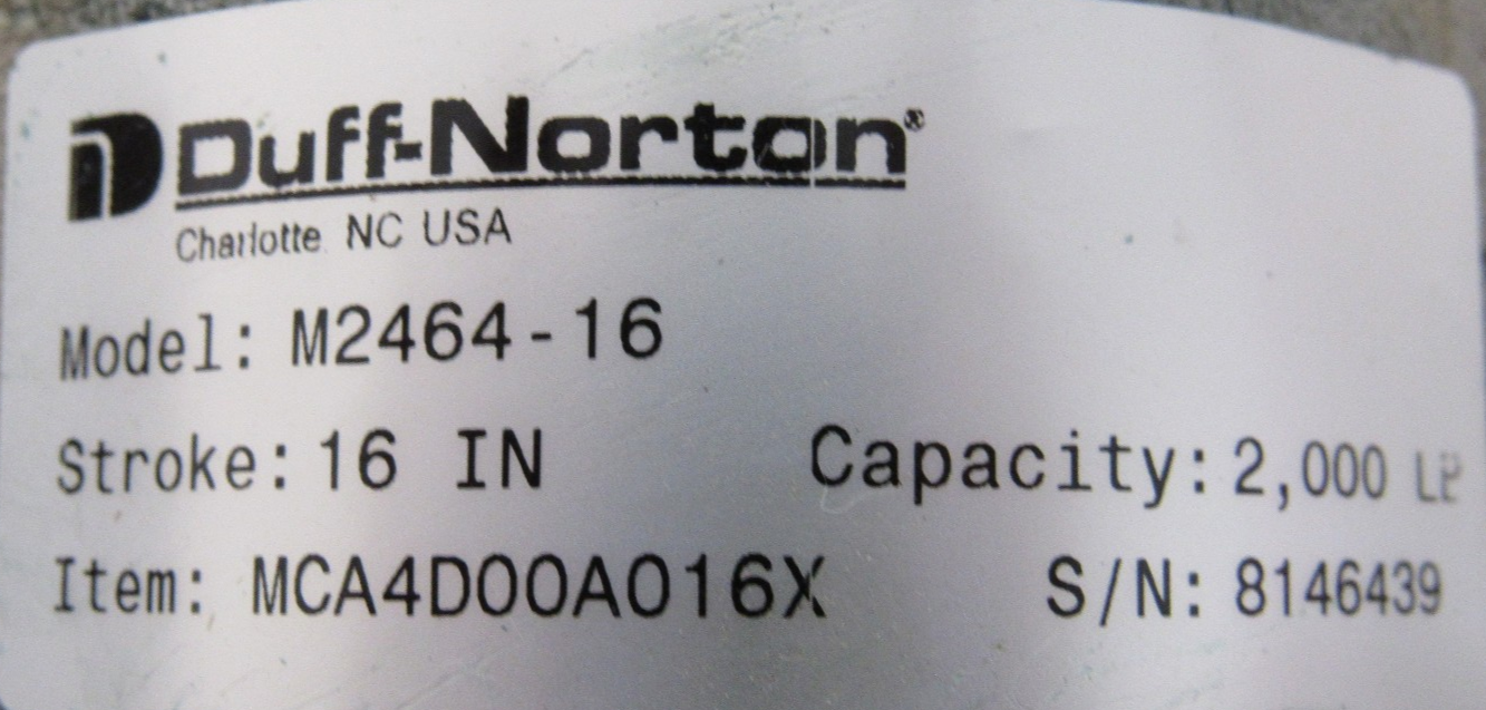 NEW DUFF NORTON M2464-16 MODULAR ACTUATOR 16" STROKE MCA4D00A016X - Image 4