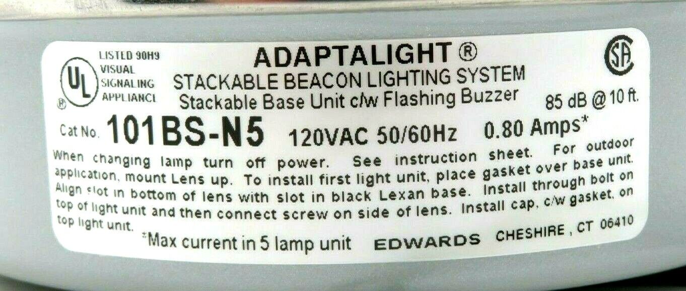 NEW EDWARDS SIGNALING 101BS-N5 BASE UNIT W/PULSATING HORN 101BSN5 - Image 3