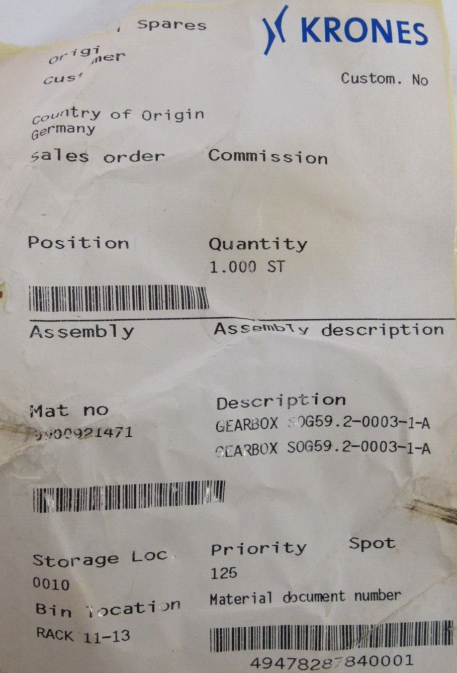 NEW KRONES 0-900-92-147-1 GEARBOX 0900921471 SOG59.2-0003-1-A - Image 4