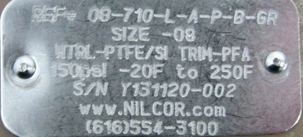NEW NIL-COR 08-710-L-A-P-B-GR BUTTERFLY VALVE SIZE 8" 7D-33-2298 08710LAPBGR - Image 5