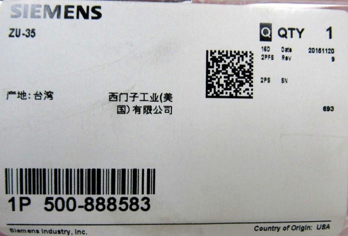 NEW SIEMENS ZU-35 DUAL ZONE MODULE 500-888583 ZU35 - Image 6