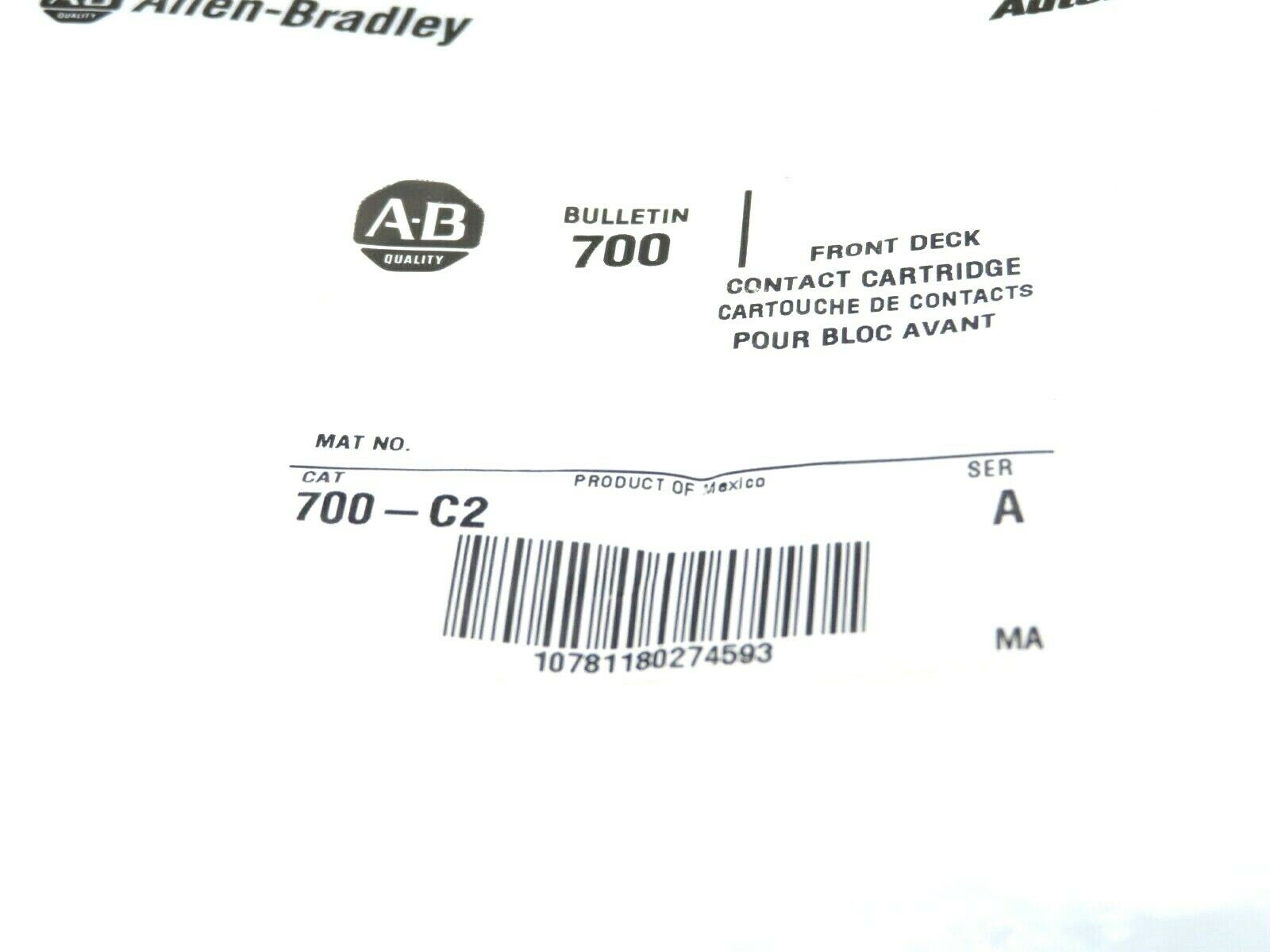 8 NEW ALLEN BRADLEY 700-C2 SERIES A FRONT DECK CONTACT CARTRIDGES 700C2 ...