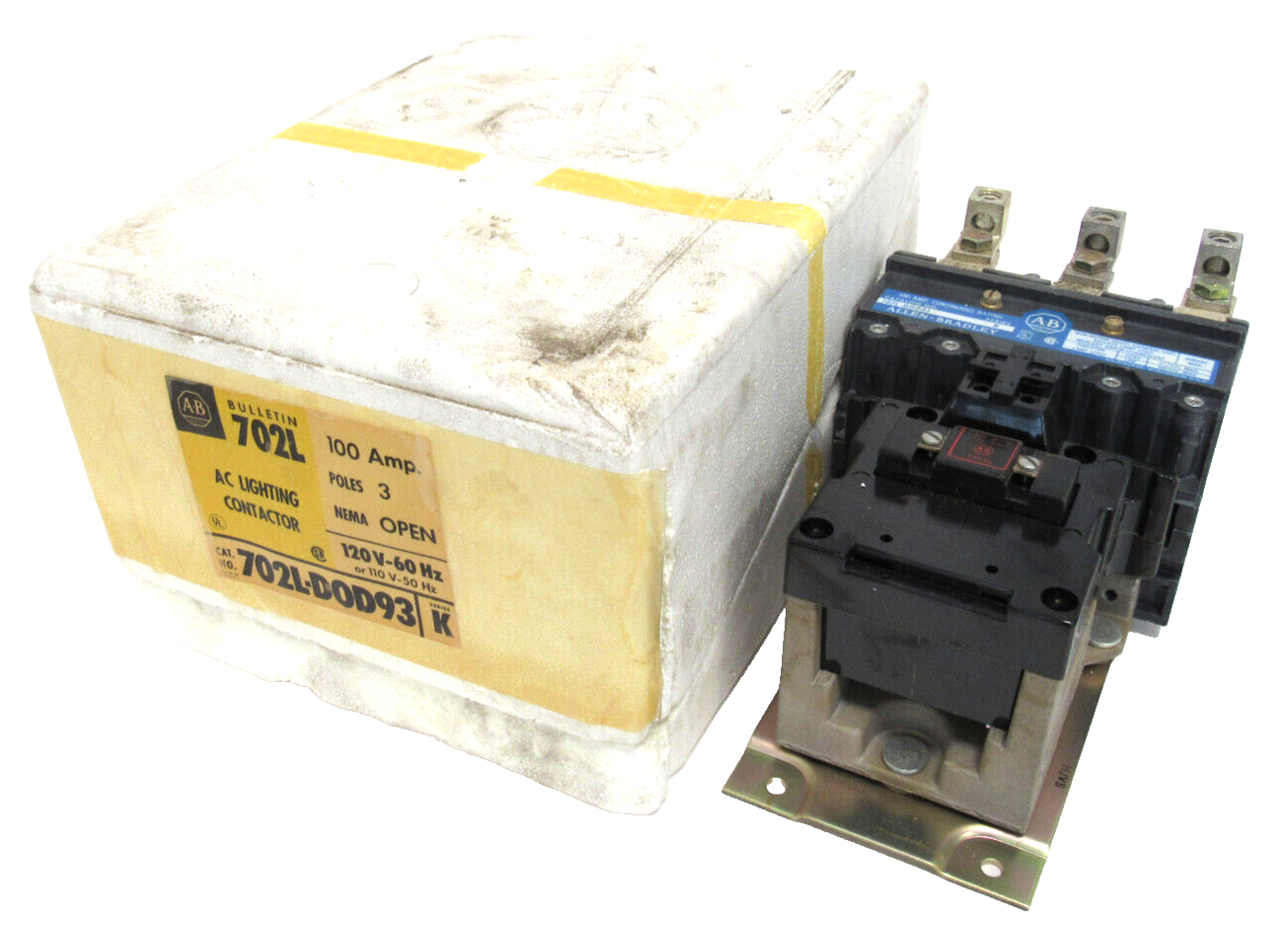 ALLEN BRADLEY 702L-D0D93 AC LIGHTING CONTACTOR SER.K 702LD0D93 NEW SURPLUS