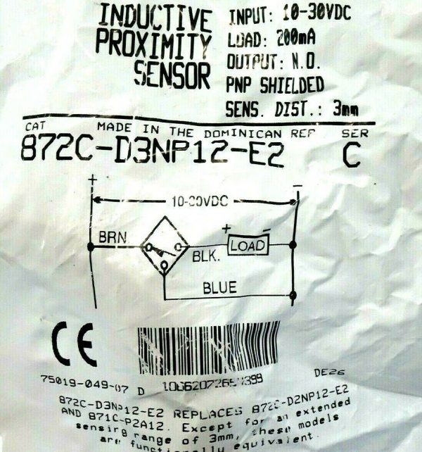 NEW ALLEN BRADLEY 872C-D3NP12-E2 PROXIMITY SWITCH SER.C 872CD3NP12E2 - Image 4