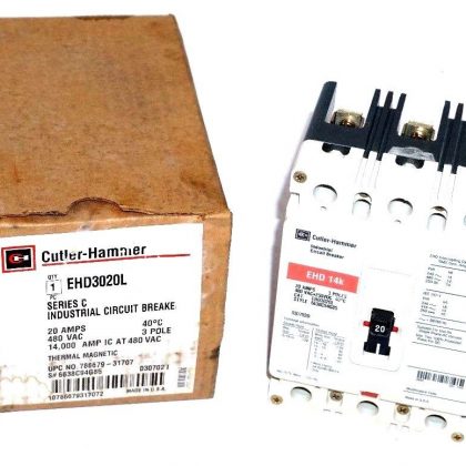 NEW CUTLER HAMMER EHD3020L SER.C CIRCUIT BREAKER 20A, 480VAC, 3 POLE