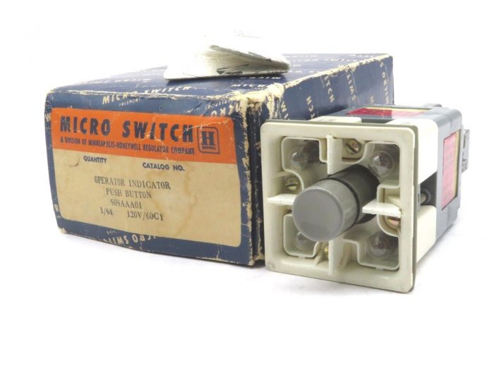 NEW MICRO SWITCH 909AAA01 PUSHBUTTON WITH INDICATOR