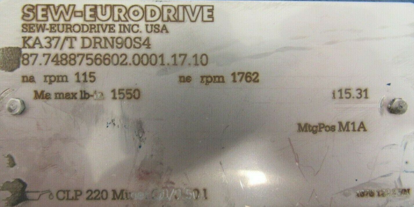 NEW SEW EURODRIVE KA37/T DRN90S4 GEARMOTOR KA37TDRN90S4 - Image 4