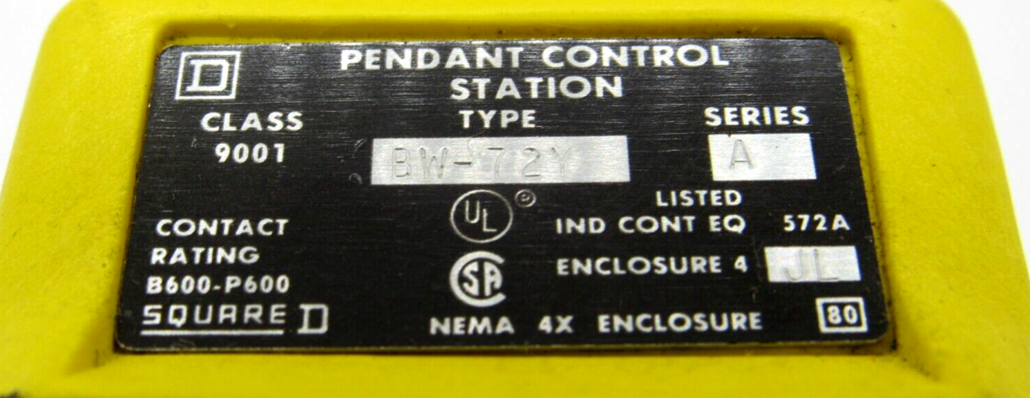 NEW SQUARE D 9001-BW-72Y PENDANT CONTROL STATION 9001BW72Y - Image 4