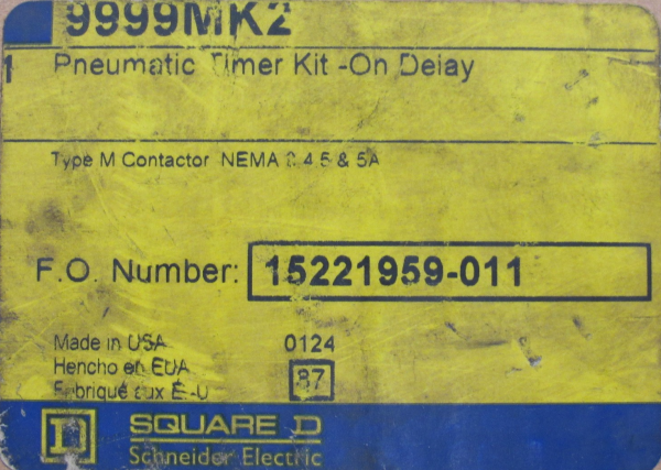 NEW SQUARE D 9999-MK-2 PNEUMATIC TIMER 9007-BO-2 9999MK2 - SB ...