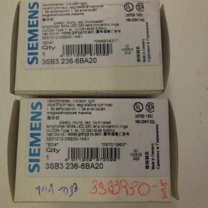 2 NEW SIEMENS  3SB3236-6BA20 PILOT LIGHT 3SB32366BA20