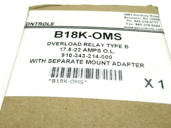 NEW AEG B18K-OMS OVERLOAD RELAY TYPE B B18KOMS - Image 4
