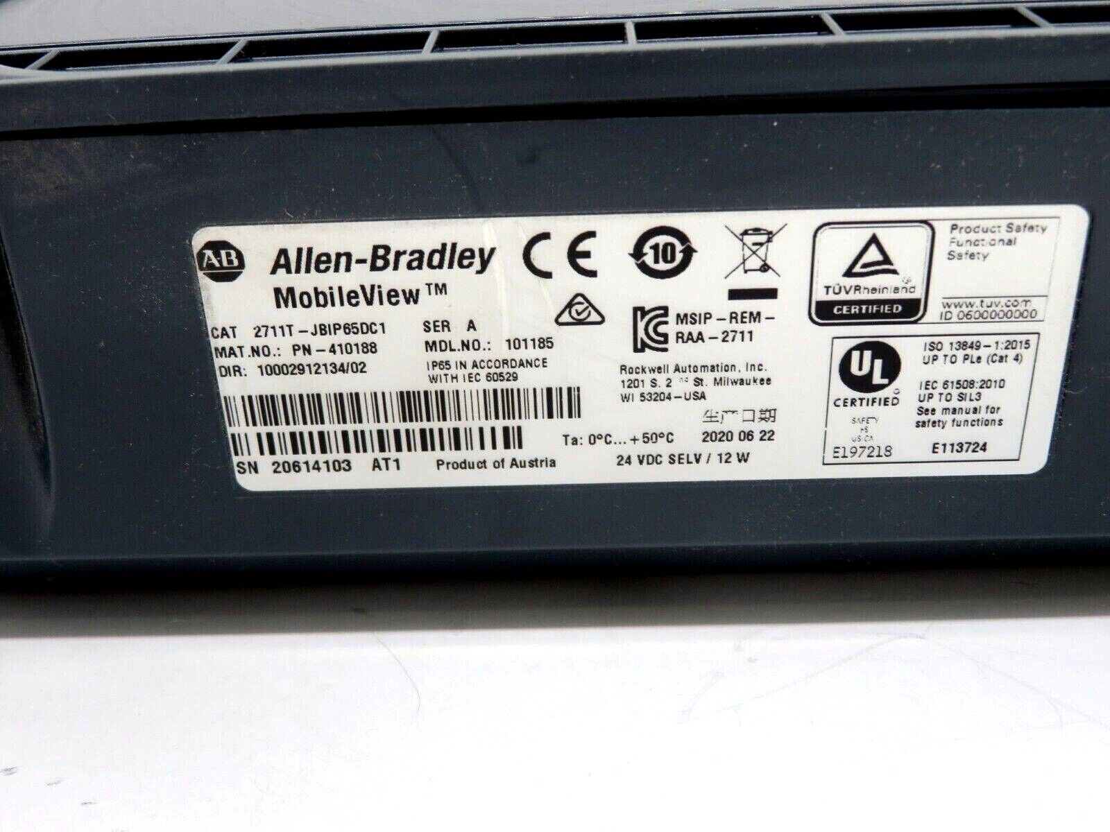 NEW ALLEN BRADLEY 2711T-JBIP65DC1 JUNCTION BOX 410188 2711TJBIP65DC1 SER. A - Image 4