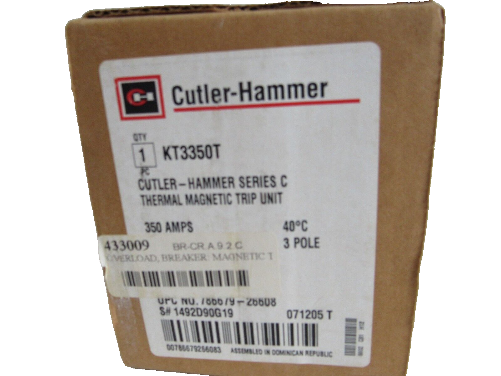 NEW CUTLER HAMMER KT3350T OVERLOAD BREAKER TRIP UNIT ONLY 350AMPS 3 POLES - Image 7
