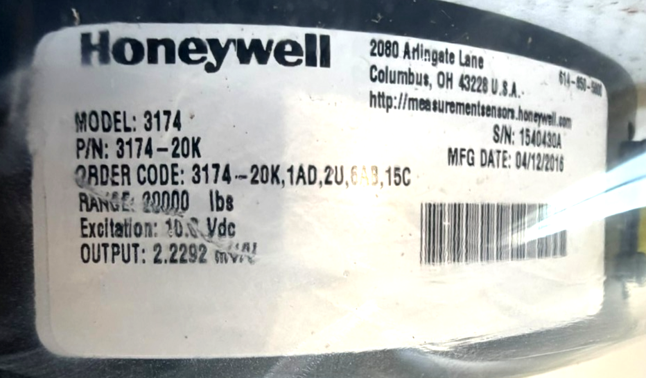 NEW HONEYWELL 3174-20K LOAD CELL 317420K - SB Industrial Supply, Inc.