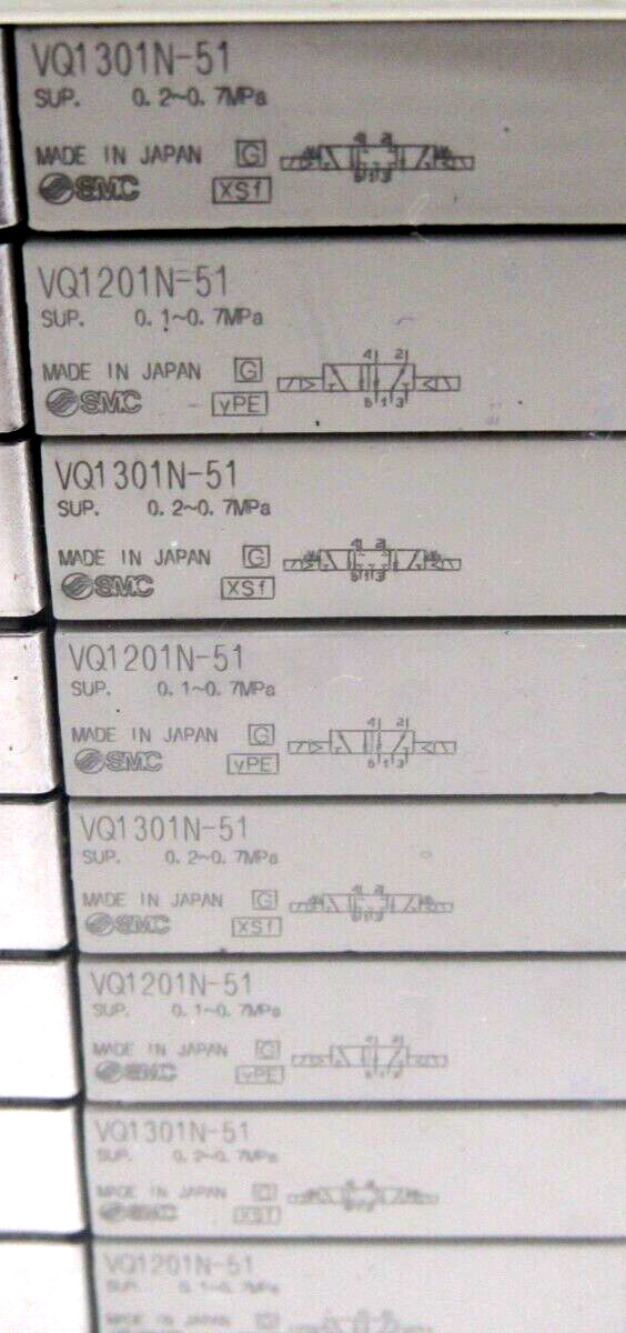 NEW SMC VV5Q11-08C6FU0-NS-X50US VALVE MANIFOLD W/4-VQ1301N-51 & 4-VQ1201N-51 - Image 5