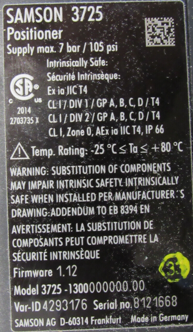 NEW SAMSON 3277 CONTROL VALVE 1/2" 3725-1300000000.00 - Image 6