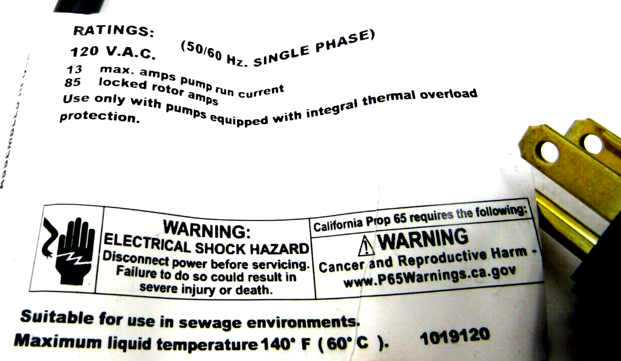 NEW SJE RHOMBUS CONTROLS 10PMD1WP PUMP FLOAT SWITCH - Image 5