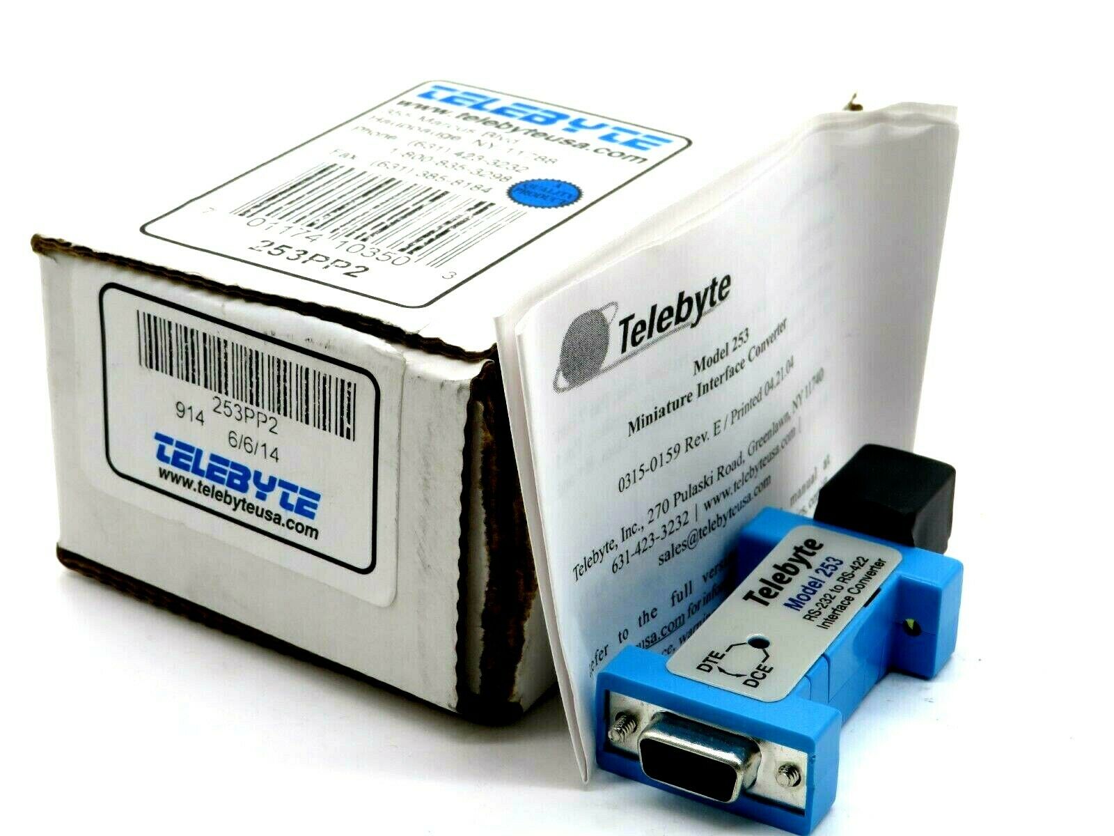 NEW TELEBYTE 253PP2 INTERFACE CONVERTER RS-232 TO RS-422 - SB ...