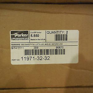 2 NEW PARKER 11971-32-32 FITTINGS 119713232