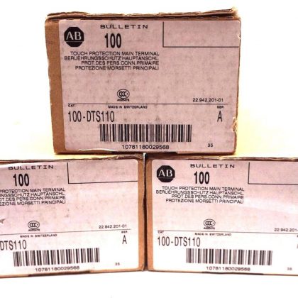 3 NEW ALLEN BRADLEY 100-DTS110 TERMINAL COVER SER.A 100DTS110