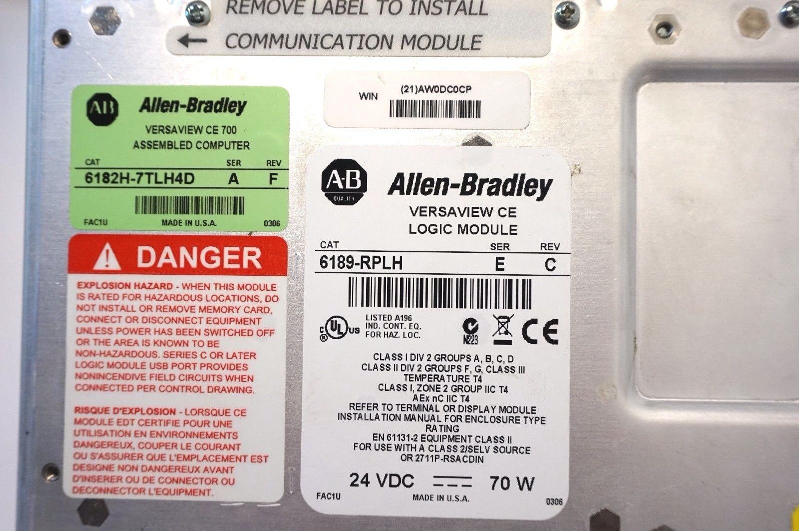 ALLEN BRADLEY 6182H-7TLH4D PANELVIEW SER.A REV.F 6182H-7TLH4D - Image 4