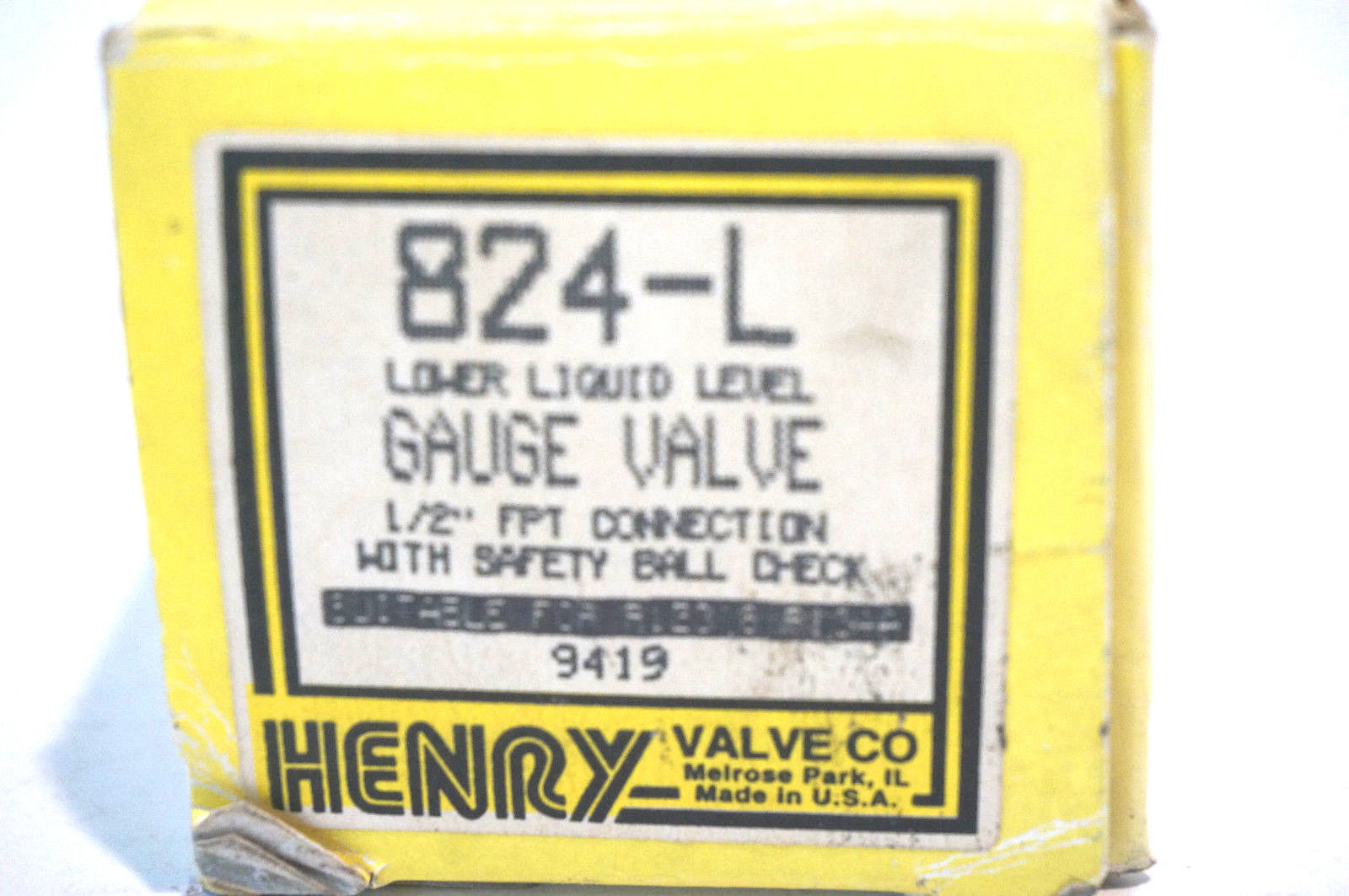 NEW HENERY VALVE CO. 824-L GAUGE VAVLE 1/2" 824L - Image 3