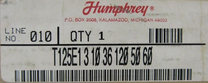 NEW HUMPHREY T125E13-10-36 VALVE T125E131036 T125E1-3-10-36-120-50-60 - Image 5