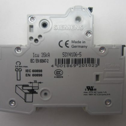 New Siemens 5SY4106-5 Circuit Breaker 5SY41065