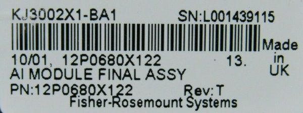 USED FISHER ROSEMOUNT DELTA V 12P0680X122 INPUT MODULE KJ3002X1-BA1 REV T - Image 5