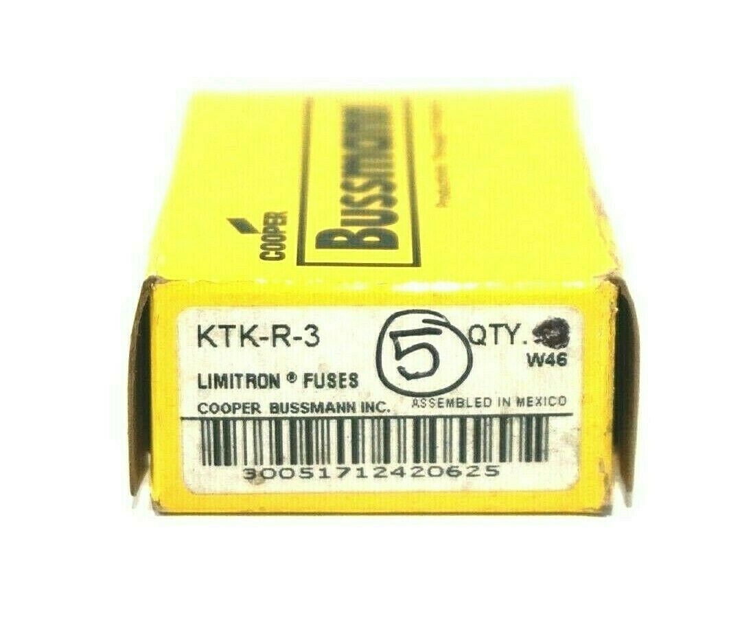 5 NEW BUSSMANN KTK-R-3 FUSES KTKR3 - SB Industrial Supply, Inc.