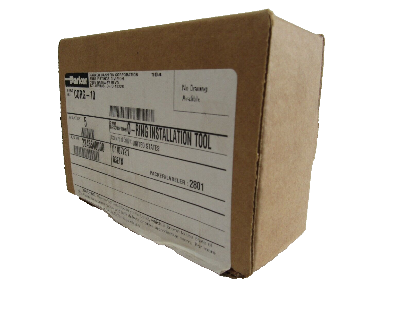 NEW 5 PCS PARKER CORG-10 O-RING INSTALLATION TOOL CORG10 - SB ...