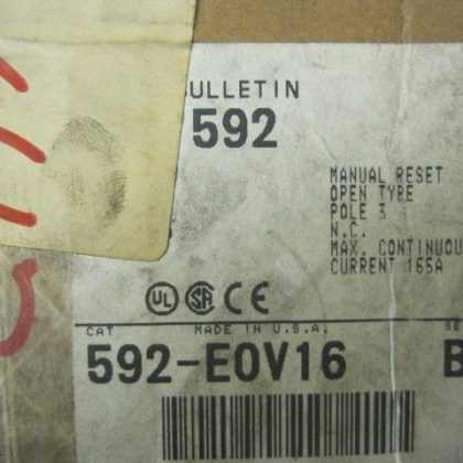 NEW ALLEN BRADLEY 592-EOV12 OVERLOAD RELAY SIZE 4  592-E0V16