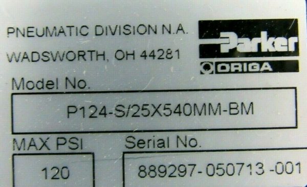 NEW PARKER P124-S/25X540MM-BM RODLESS CYLINDER P124S25X540MMBM - Image 4