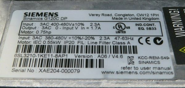 NEW SIEMENS 6SL3210-1KE11-8AP1 SINAMICS G120C 6SL32101KE118AP1 - Image 4