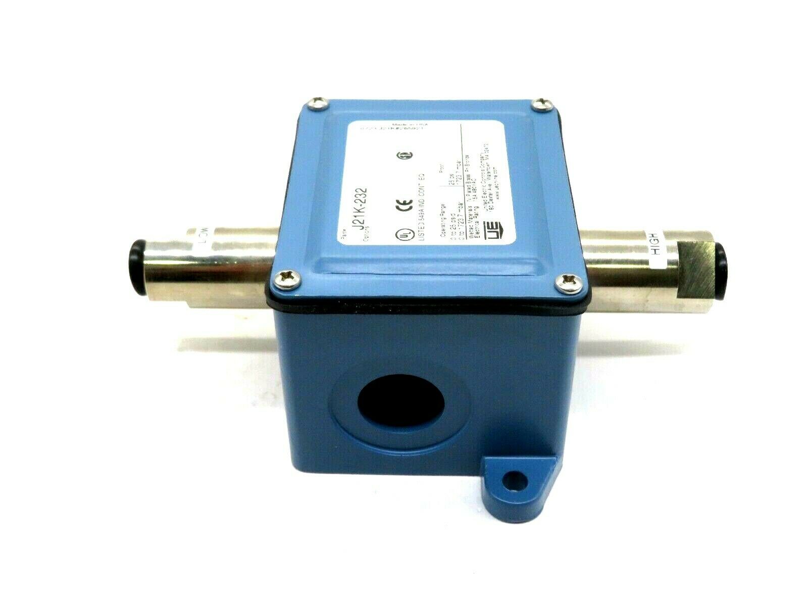 NEW UNITED ELECTRIC J21-K-232 PRESSURE SWITCHES J21K232 - Image 3