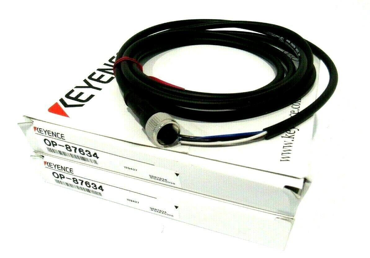 LOT OF 2 KEYENCE OP87634 CABLE CONNECTORS OP87634 SB Industrial