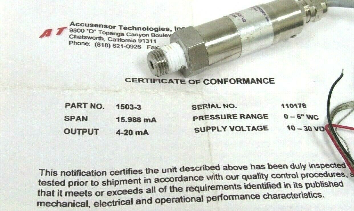 NEW ACCUSENSOR TECHNOLOGIES 1503-3 SENSOR 15033 - Image 3