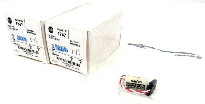 NEW LOT OF 2 ALLEN BRADLEY 1747-BA BATTERY ASSEMBLY 1747BA