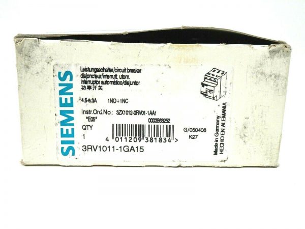 NEW SIEMENS 3RV1011-1GA15 CIRCUIT BREAKER 3RV10111GA15 - Image 4