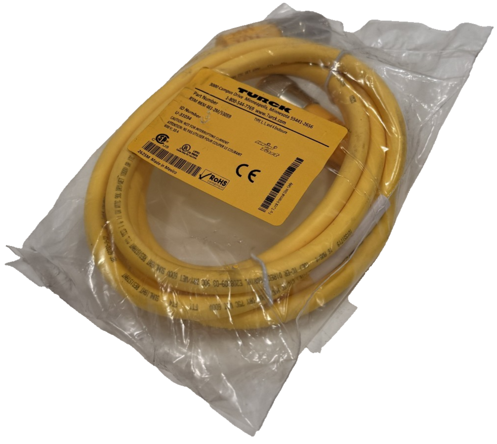 NEW TURCK MOLDED CORDSET CABLE RSM RKM 461-2M/S3059 U-31034 RSMRKM4612MS3059